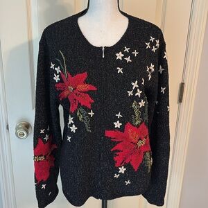 Vintage 90s Talbots Petites Holiday Cardigan Sweater